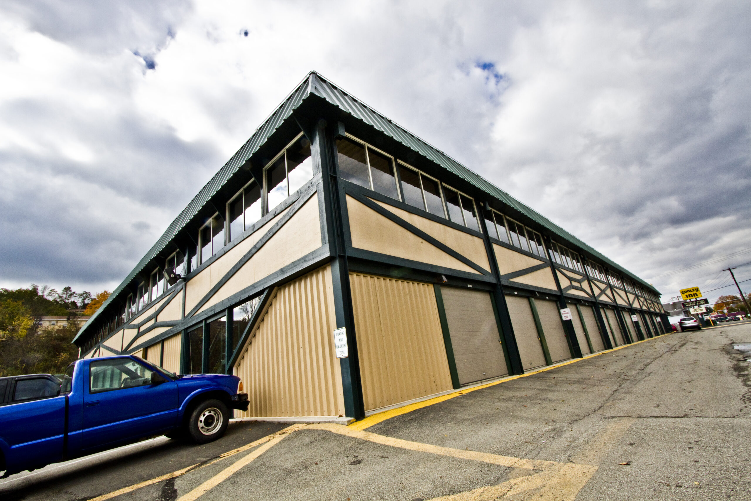 Exterior Corner View of a Two-Story Self-Storage Building